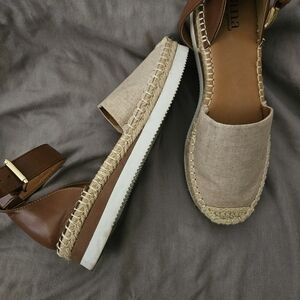 a.n.a Brown and Tan Espadrilles Casual Comfort